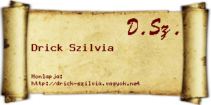 Drick Szilvia névjegykártya